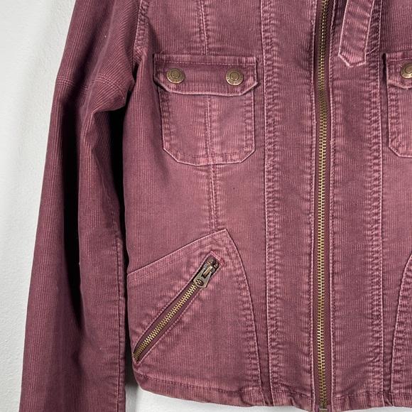 Abercrombie & Fitch Y2K Maroon Slim Fit Utility Jacket Moto Style Size M - Picture 5 of 9